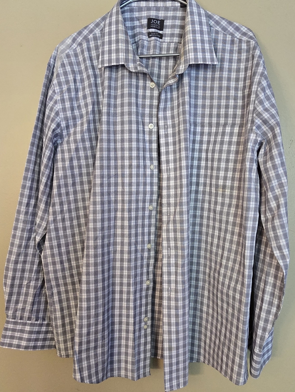 Joseph Abboud Men’s Blue and White Plaid Dress Shirt